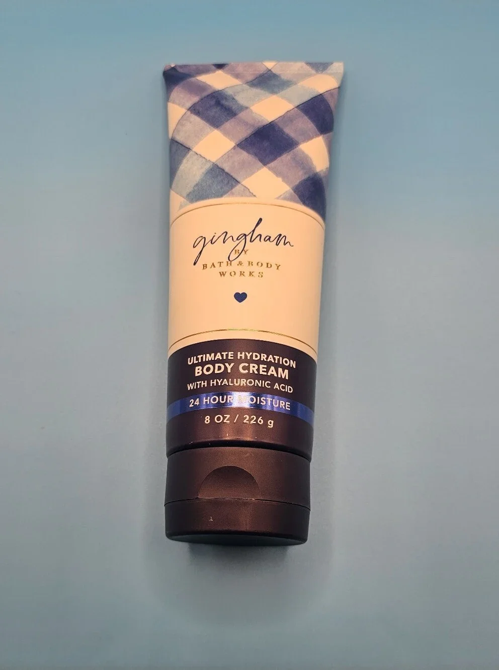 Bath & Body Works Gingham Body Cream - Blue & White
